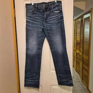 American Eagle Men's Airflex 34x34 Straight Leg Dark Wash Jeans